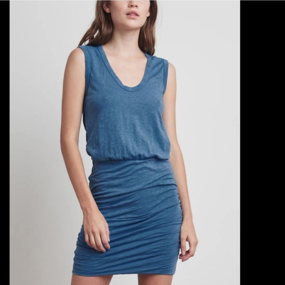 Velvet by Graham & Spencer Theodora Cotton Slub Tank  Dress Navy Summer Size XL